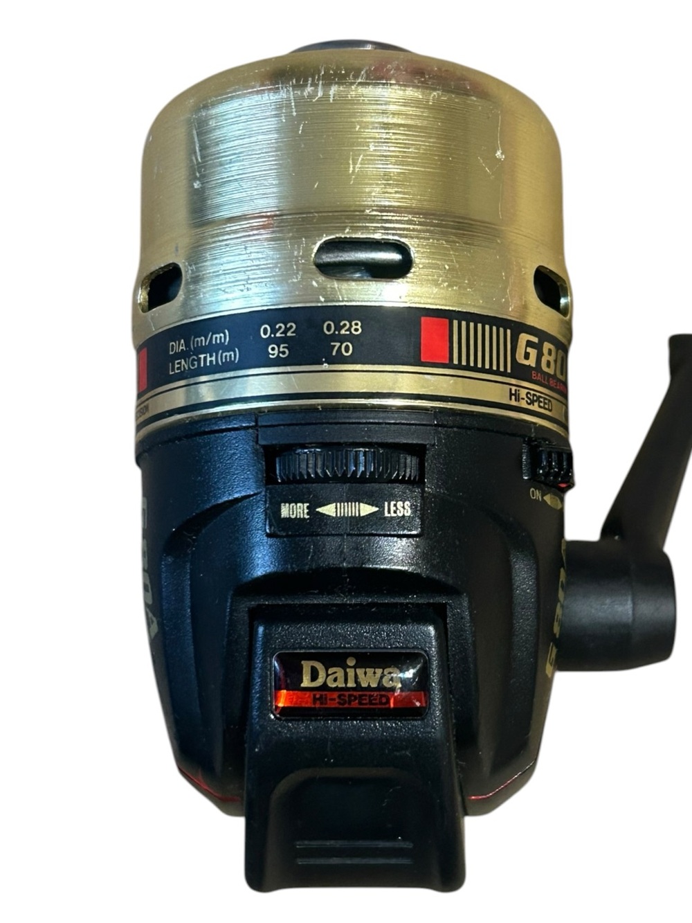 Vintage Daiwa G80A Hi-Speed Ball Bearing Spincast Fishing Reel Korea